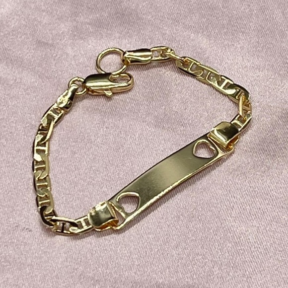 18k Gold Filled Kids ID Mariner Heart Bracelet 6" ❤️✨ 4.75” long or 6” long - Picture 6 of 8
